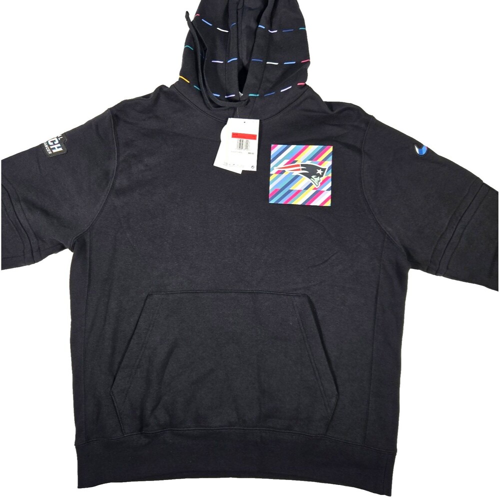 New England Patriots Nike Crucial Catch Black Pullover Hoodie Men’s Large NEW